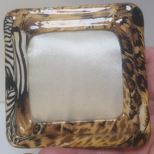 Safari Muster Satin gefüttert Decoupage Keramik Schmuckschatulle mit Deckel 3,75" x 3,75" - Bild 7 von 12