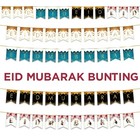 Eid Mubarak Bunting - Navy Black Gold Floral - Eid Party Decorations - MM 21