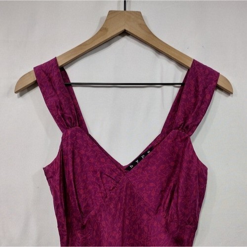 Hype 100% Silk Floral Slip Dress Women's P Pink Barbiecore Retro 90s Y2K Party - Picture 2 of 7