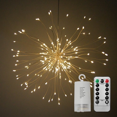 150 LED Hanging Firework Starburst Garden Lights Battery Powered Indoor/Outdoor - Picture 19 of 26