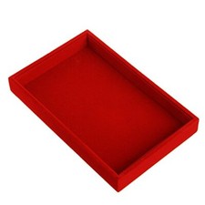 Stackable Jewelry Trays Inserts Velvet Catch All Jewelry Display Tray Case - Red