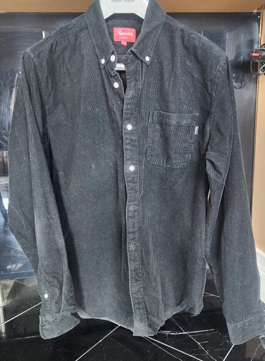 Chemise noire Supreme homme grandes manches longues