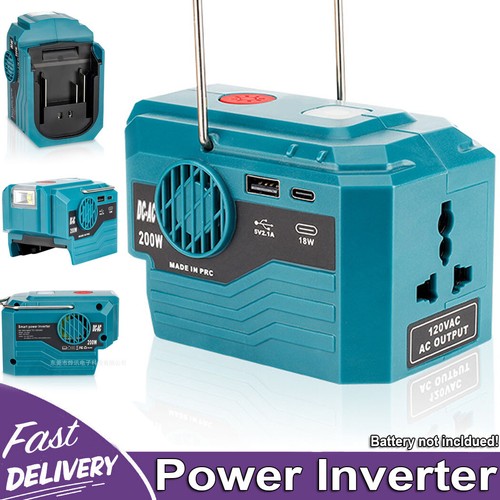 Inversor de Potencia 200W para Makita Batería 18V a 110V/220V CA Generador Portátil - Imagen 1 de 13