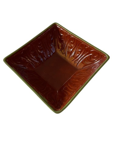 Maurice of California pottery square bowl Fruit Bowl, Centerpiece 1970s Vintage - Foto 2 di 7