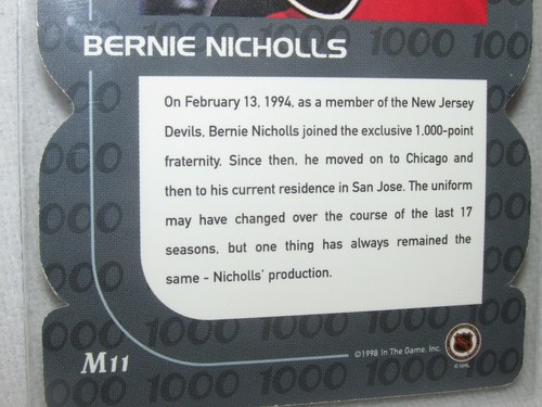Bernie Nicholls * 1998/99 Be A Player * All-Star Milestones * New Jersey Devils - Picture 6 of 6