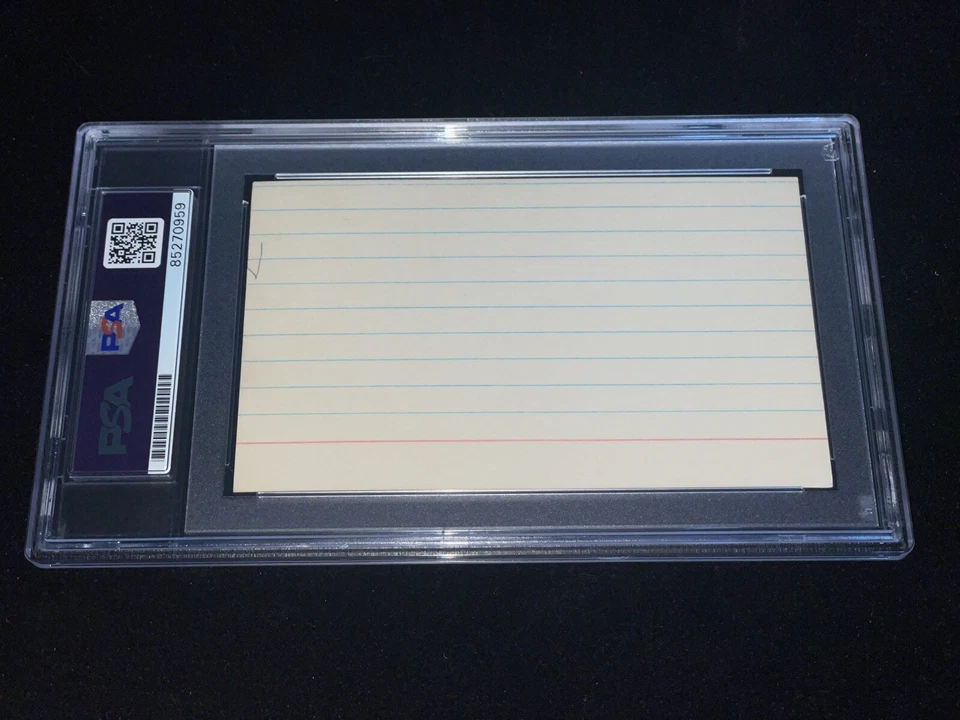 Hank Aaron Signed Vintage 3x5 Index Card PSA Slabbed Mets Braves Baseball HOF - Image 2 of 2