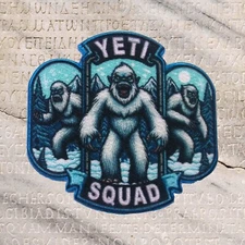Yeti Patch Iron-on Applique Nature, Outdoor, Cryptid Badge, Creature, Legend
