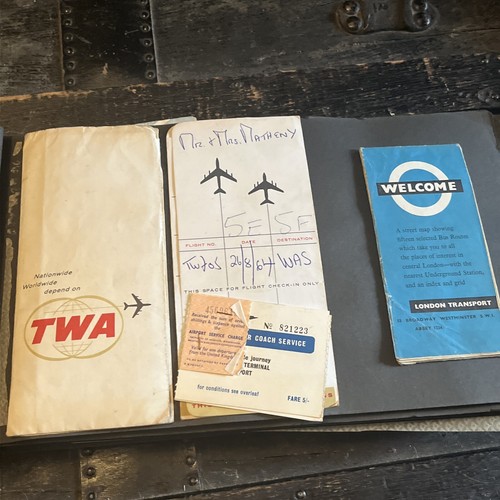 Álbum de recortes de viajes aniversario de Europa menús mapas folletos recibos 1964 - Imagen 3 de 22