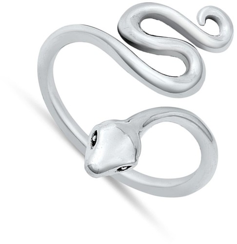 Open Snake Adjustable Classic Ring New .925 Sterling Silver Band Sizes 5-10 - Imagen 2 de 4