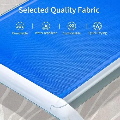 SHPAI Outdoor Chaise Lounge Adjustable Aluminum Pool Lounge Chair Blue Mesh - Picture 5 of 10