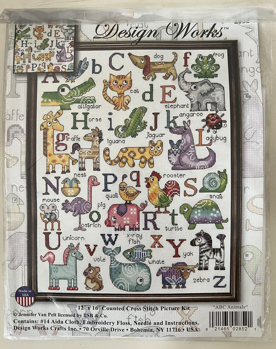 Design Works ABC Animals Counted Cross Stitch Kit Finished Design Works ABC Animals Counted Cross Stitch Kit Finished