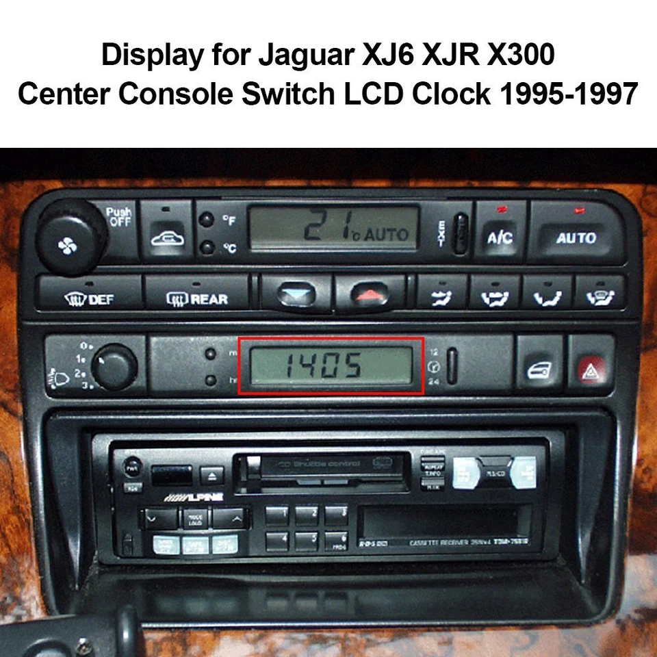 Pantalla para Jaguar XJ6 XJR X300 Consola Central Interruptor LCD Reloj 1995-1997 Foto 3 de 4