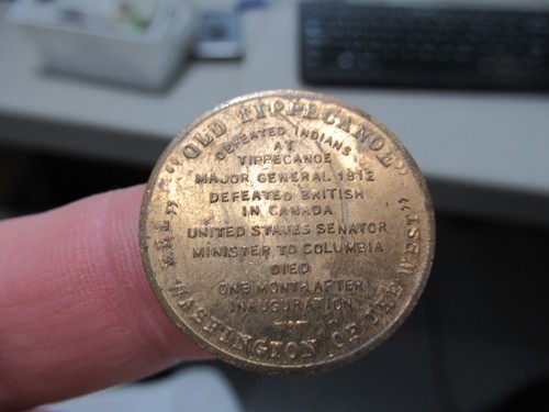 William Henry Harrison Commemorative Medal, Died 1841, Old Tippecanoe, US Token - 第 5/5 張圖片