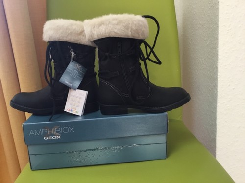 Geox J Sofia B Girls Boots Tall Size: 31 Leather Brown New In Box - Picture 4 of 7