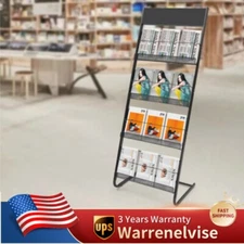 Office Newspaper Rack Magazine Stand Literature Holder Book Magazine Display