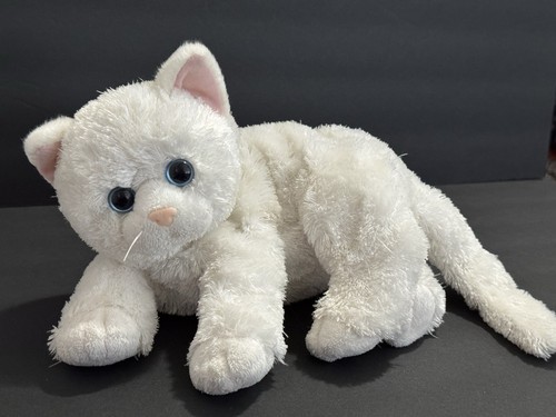 Ty Classic 2011 Crystal White Kätzchen Katze Plüsch TySilk blaue Augen rosa Ohren Schlapp