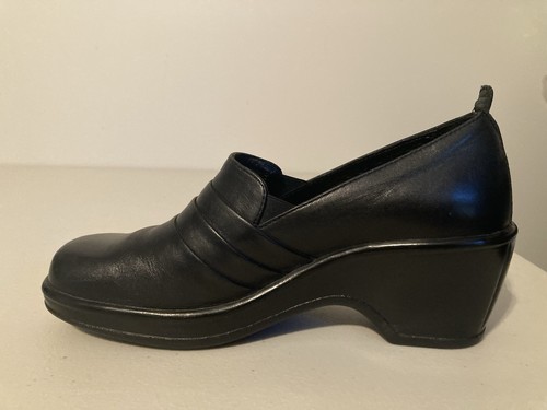 Dansko Clog Leather 37 U.S. 6.5-7.0 M Black Comfort Shoe Aubrey Slip On Nursing - Picture 8 of 13