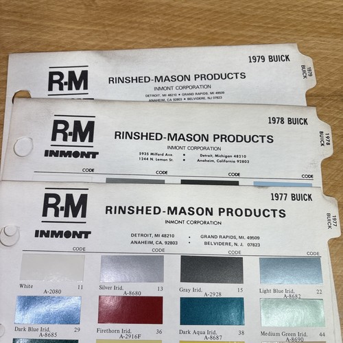 Buick AUTOMOTIVE R & M Exterior Paint Charts Buick Opel 1974 - 1979 - Picture 2 of 3