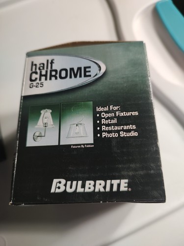 NEW 2pk Bulbrite Half Chrome Mirrored Top 60W G 25 Light Bulb 712336 - Picture 6 of 8