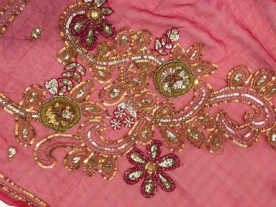 Шарф Georgette Dupatta винтажный индийский вышитый длинный украденный для женщины LD7216 - Изображение 4 из 4