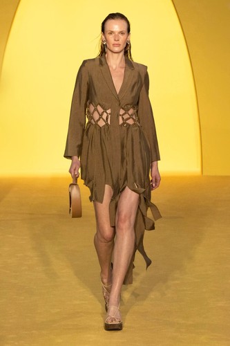 NWT $698 Cult Gaia Elena cut-out Asymmetric Dress XS