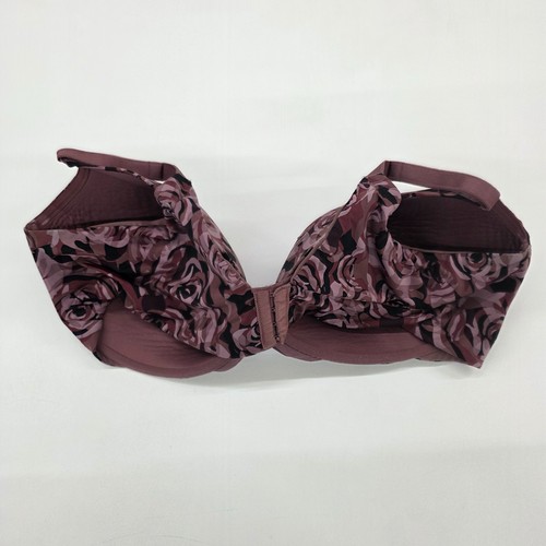 Sujetador con aros estampado rosa Torrid Curve 48DDD rosa granate cobertura completa floral - Imagen 3 de 9