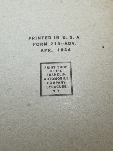 1924 AUTO INDUSTRY WATERLESS COOLING BROCHURE BY FRANKLIN AUTOMOBILE CO WI FP408 - Picture 3 of 20