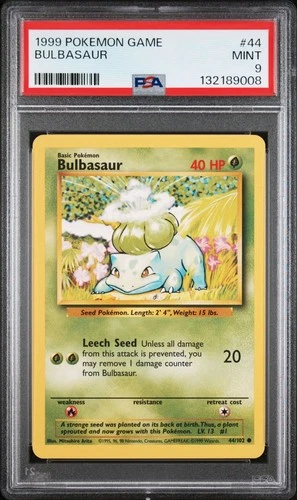 PSA 9 - Bulbasaur - #44 - Base Set - Pokemon Card