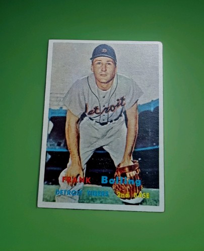 1957 Topps Baseballkarte Detroit Tigers Frank Bolling 2B #325 Vintage keine Knicke sehr guter Zustand +