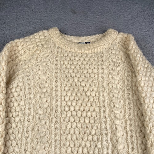 Maglione Rory Lynch uomo grande beige 100% lana maglia cavo made in Irlanda pescatore - Foto 2 di 12