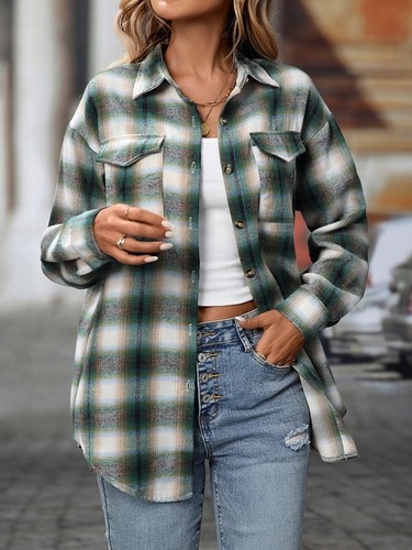 Casual Women Shirt Classic Outerwear Lapel Design Polyester Fabric Retro Look - Picture 9 of 62