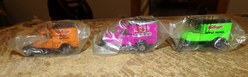 3-lot 1/52 1979 matchbox kelloggs cereal ford trucks in the package new
