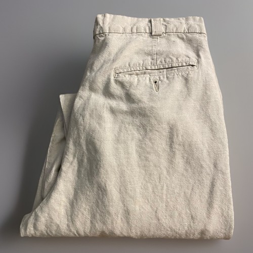 Perry Ellis Linen Pants Beige Khaki Lightweight Breathable Men's Size 36x32 JBHS - Picture 8 of 8
