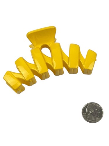Modern Women's Hair Accessory Yellow Claw Clip Unbreakable Zigzag Style - Picture 16 of 24