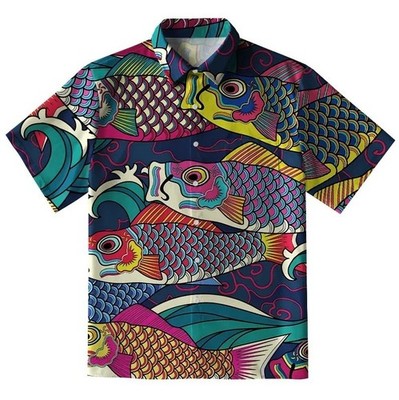 Colorful Japanese Koinobori Button-up Shirt