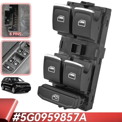 5G0959857A Electric Window Master Main Control Switch For Volkswagen Golf MK7 - Image 1 of 4