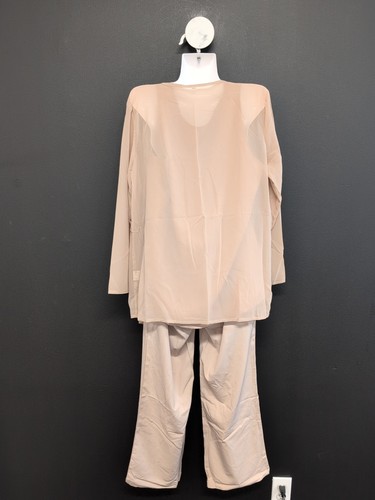 Brautmutter Hosenanzüge mit Jacke Glitzer Chiffon Kleid L Apricot 3 Teile - Bild 4 von 9