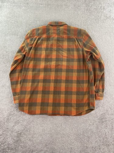 Camisa Carhartt Hombre Extra Grande Alta Naranja Marrón Algodón Cuadros Ajuste Suelto Franela - Imagen 3 de 13