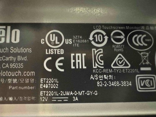 Elo Touchscreen ET2201L 22" Full HD Monitor Multi-touch E497002 - Picture 3 of 5