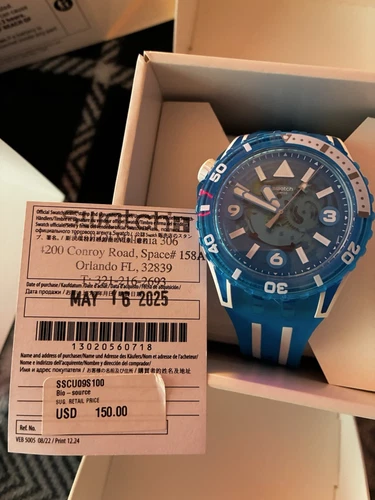 Swatch SCUBAQUA Collection BLUE FIRE 44mm Quartz SSCU09S100 New