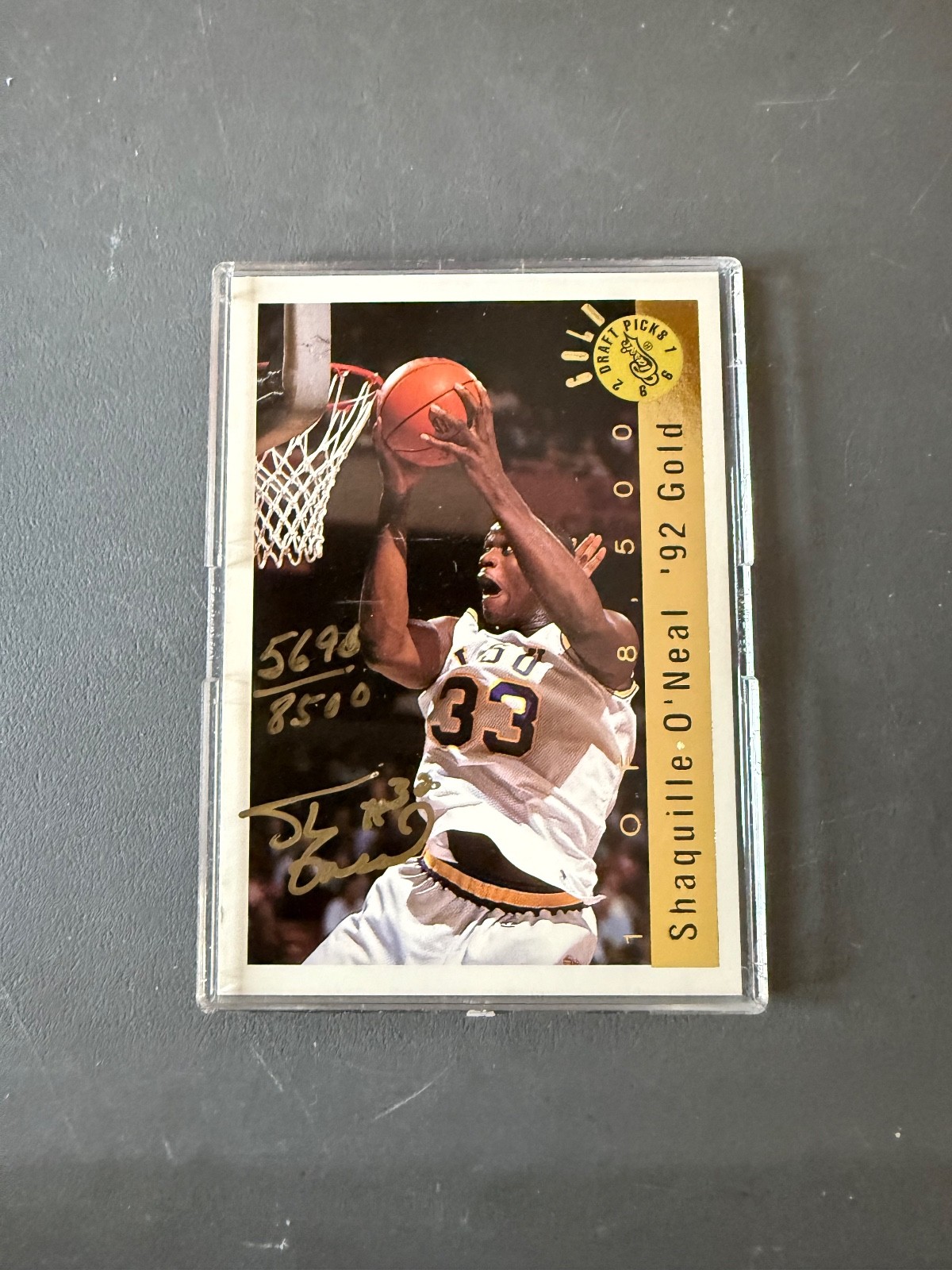1992 Classic Draft Picks Gold SHAQUILLE O’NEAL 1st Ever ROOKIE AUTO /8500 HOF RC