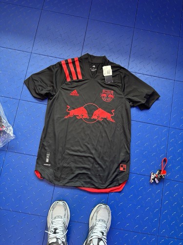Adidas Aeroready MLS NY Redbull Soccer Jersey Black/Red Men's Size Large