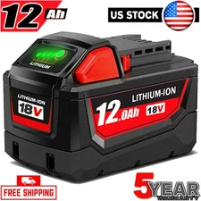 12.0Ah For Milwaukee For M18 18V Extended Capacity Battery 48-11-1860 48-11-1812