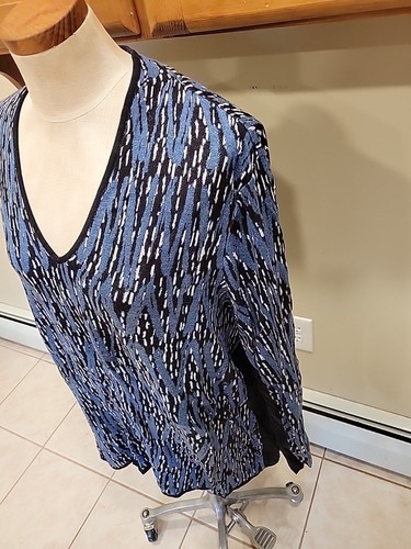 Nic + Zoe blaue leichte Tunika V-Ausschnitt Pullover Gr. 3X - Bild 4 von 9