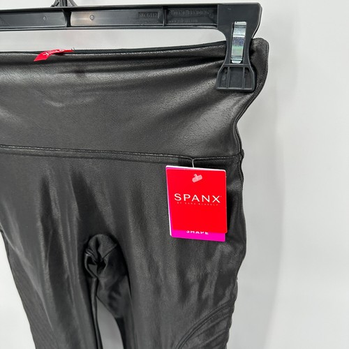 SPANX NWT Faux Leather Moto Leggings in Very Black // XS - Picture 9 of 14