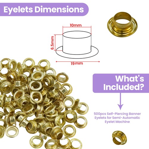 100/500pcs Iron Eyelets 5mm-12mm for Signs Leather Banners Gold/Silver Eyelet - Picture 68 of 100