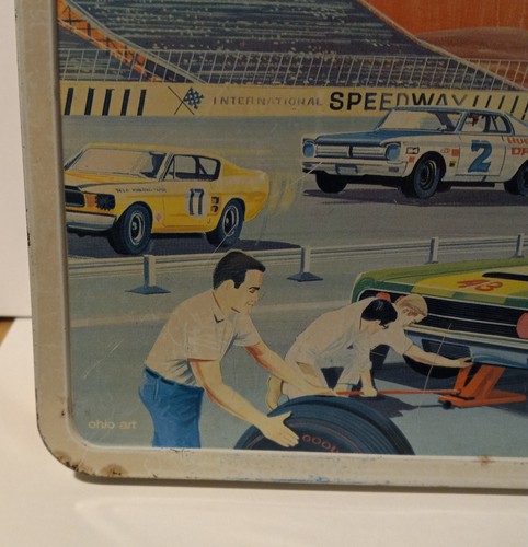 Vtg 1968 Ohio Art Pit Stop Lunchbox Car Carrying Case - Picture 10 of 20