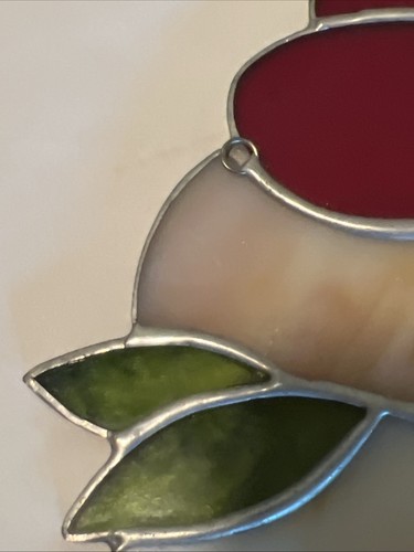 Stained Glass Red Rose Wall Hanging Window Lead Sun Catcher - Picture 7 of 11