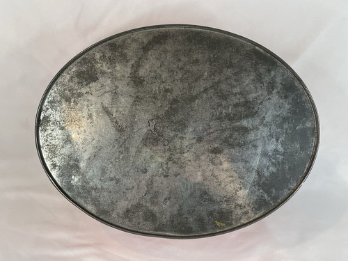 Vintage Pennsylvania Dutch Folk Art Double Swing Handle Oval Sewing Tin - Picture 18 of 23