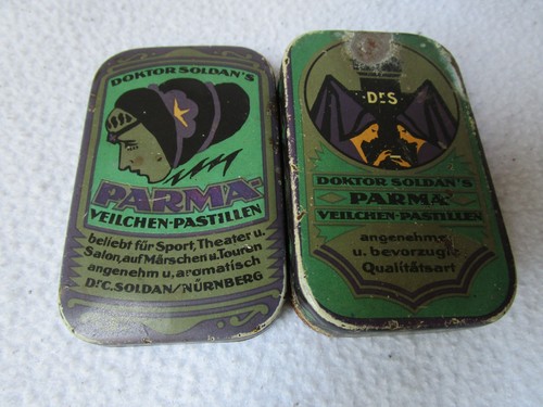 Art Deco Blech-Dose Doktor Soldan´s Veilchen-Lakritz-Pastillen aus Sammlung Rar! - Picture 8 of 11